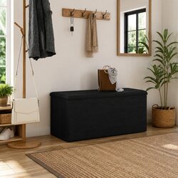 Cozy Storage Bench in Black Oak 102x42x45cm