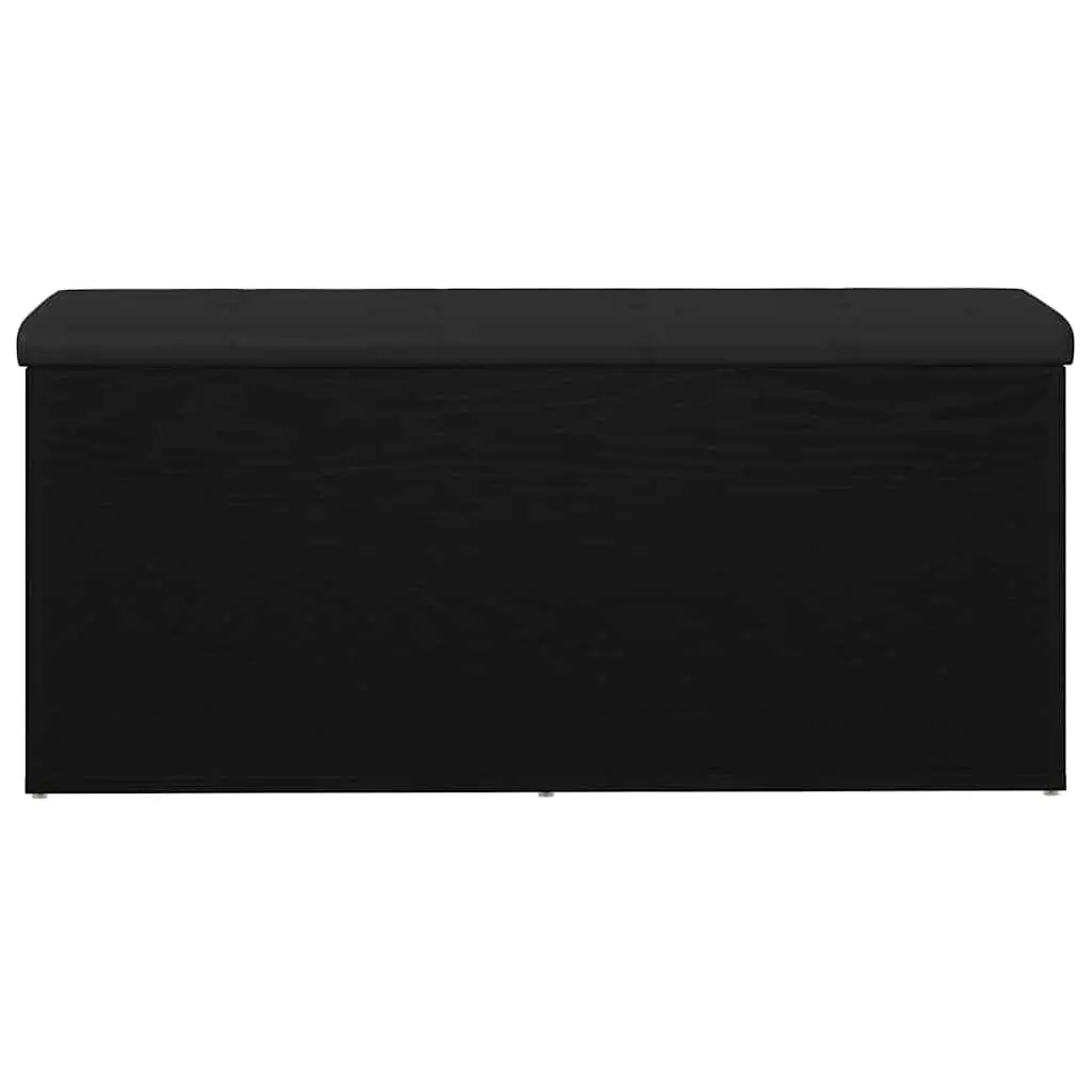 Storage Bench Black Oak 102x42x45cm Modern Engineered Wood
