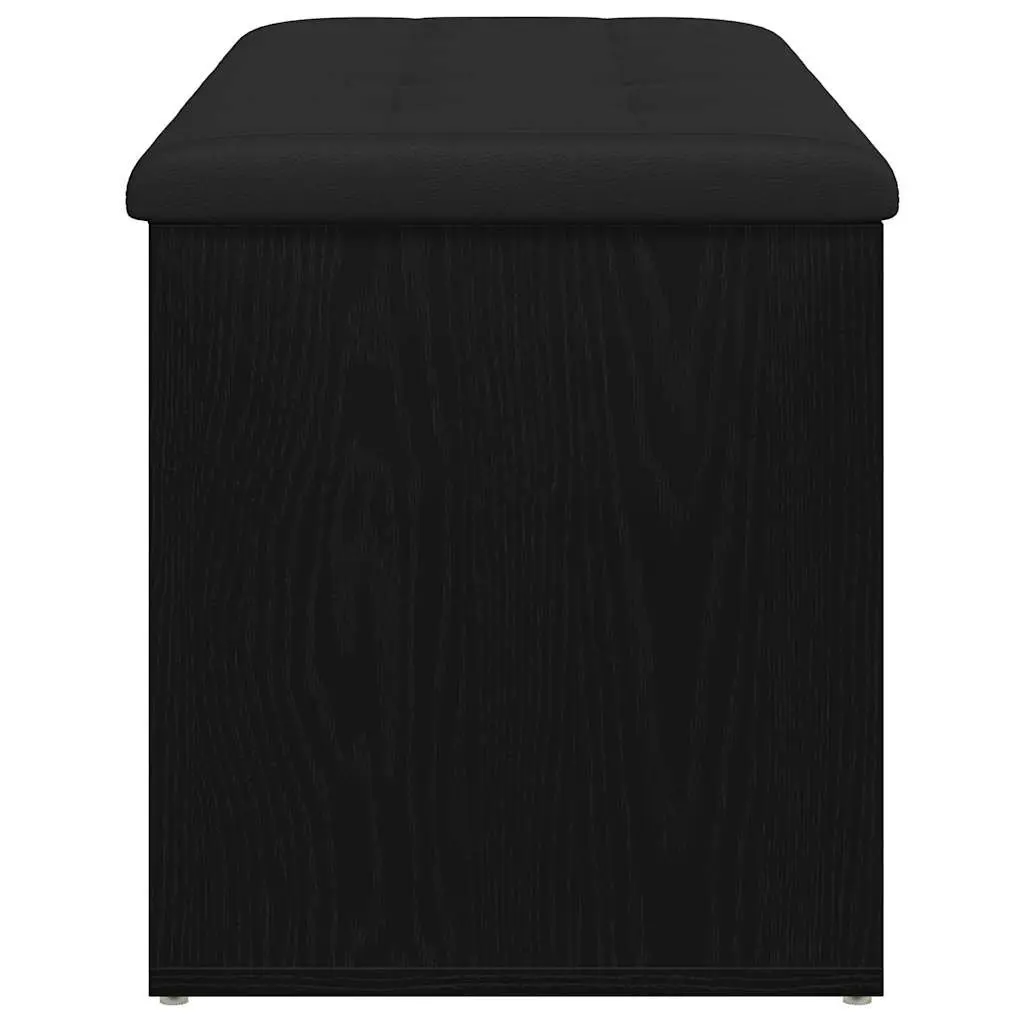 Storage Bench Black Oak 102x42x45cm Modern Engineered Wood