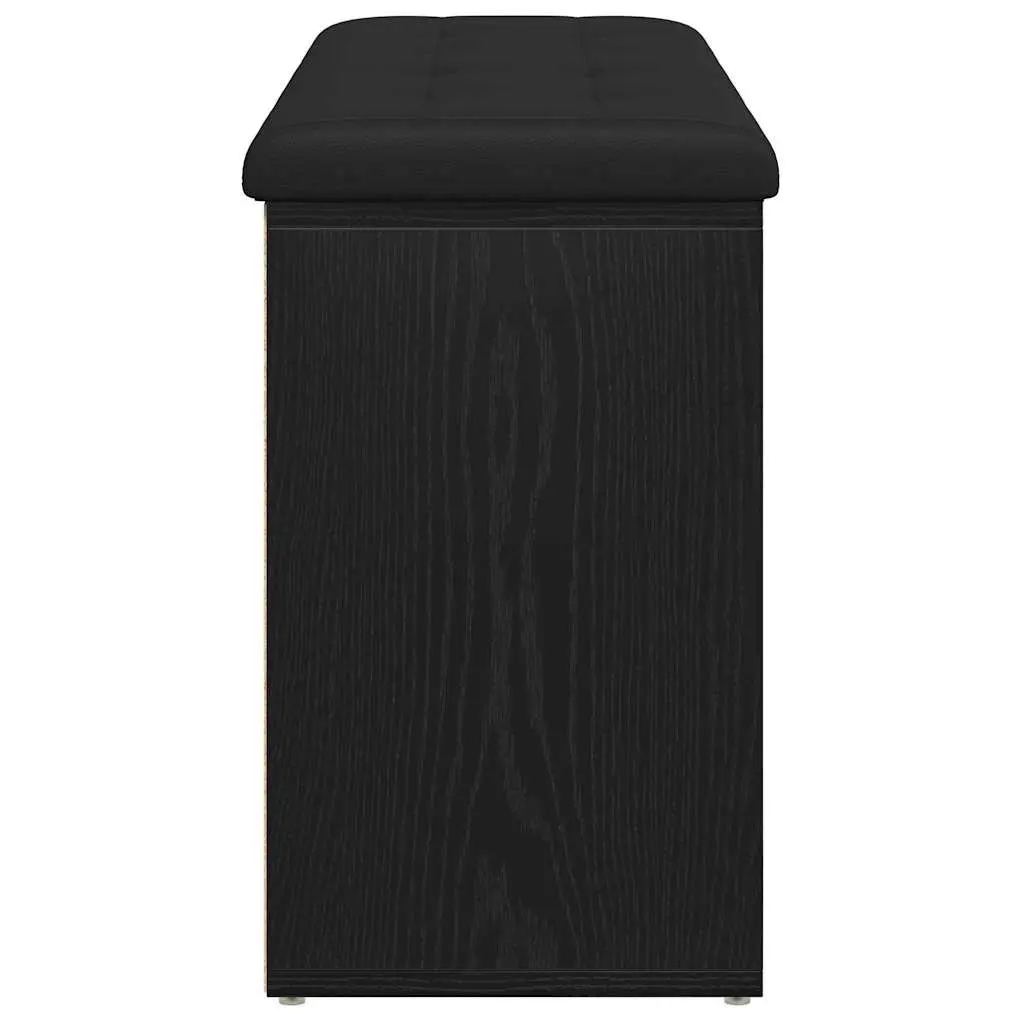 Storage Bench Black Oak 102 x 32 x 50 cm Engineered Wood