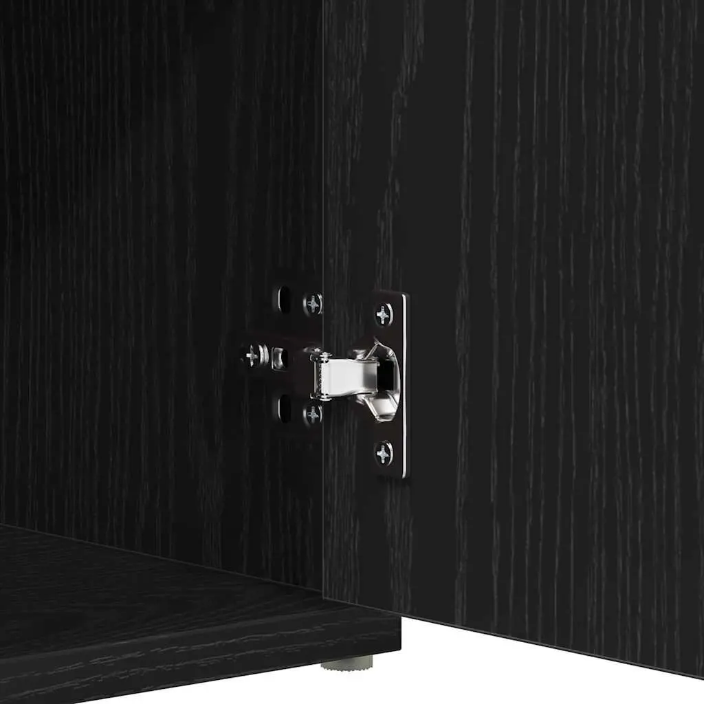 Storage Bench Black Oak 102 x 32 x 50 cm Engineered Wood