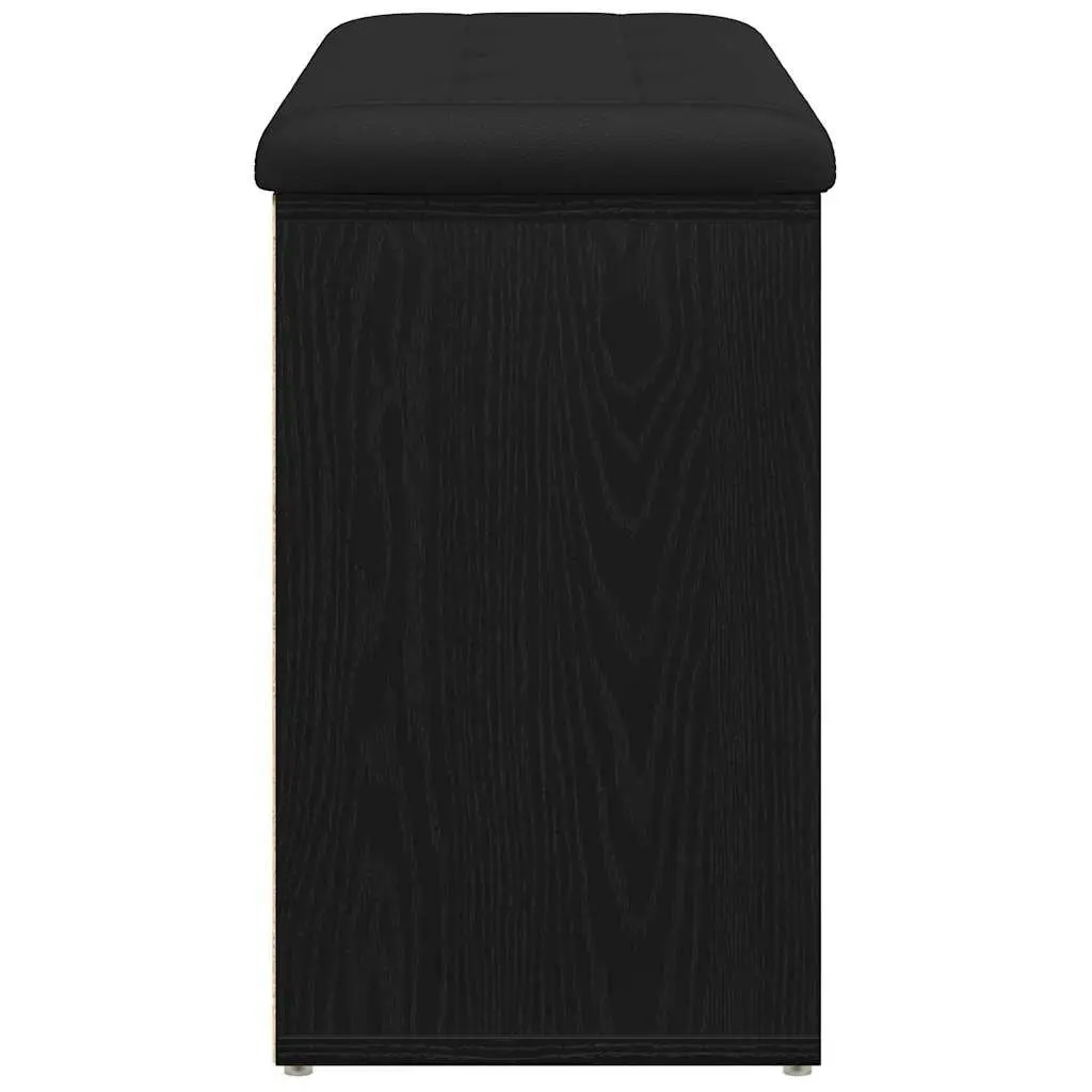 Shoe Bench Black Modern Entryway Seating Engineered Wood
