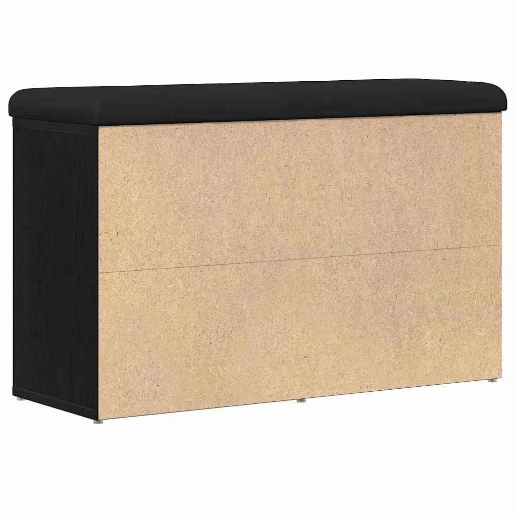Shoe Bench Black Modern Entryway Seating Engineered Wood