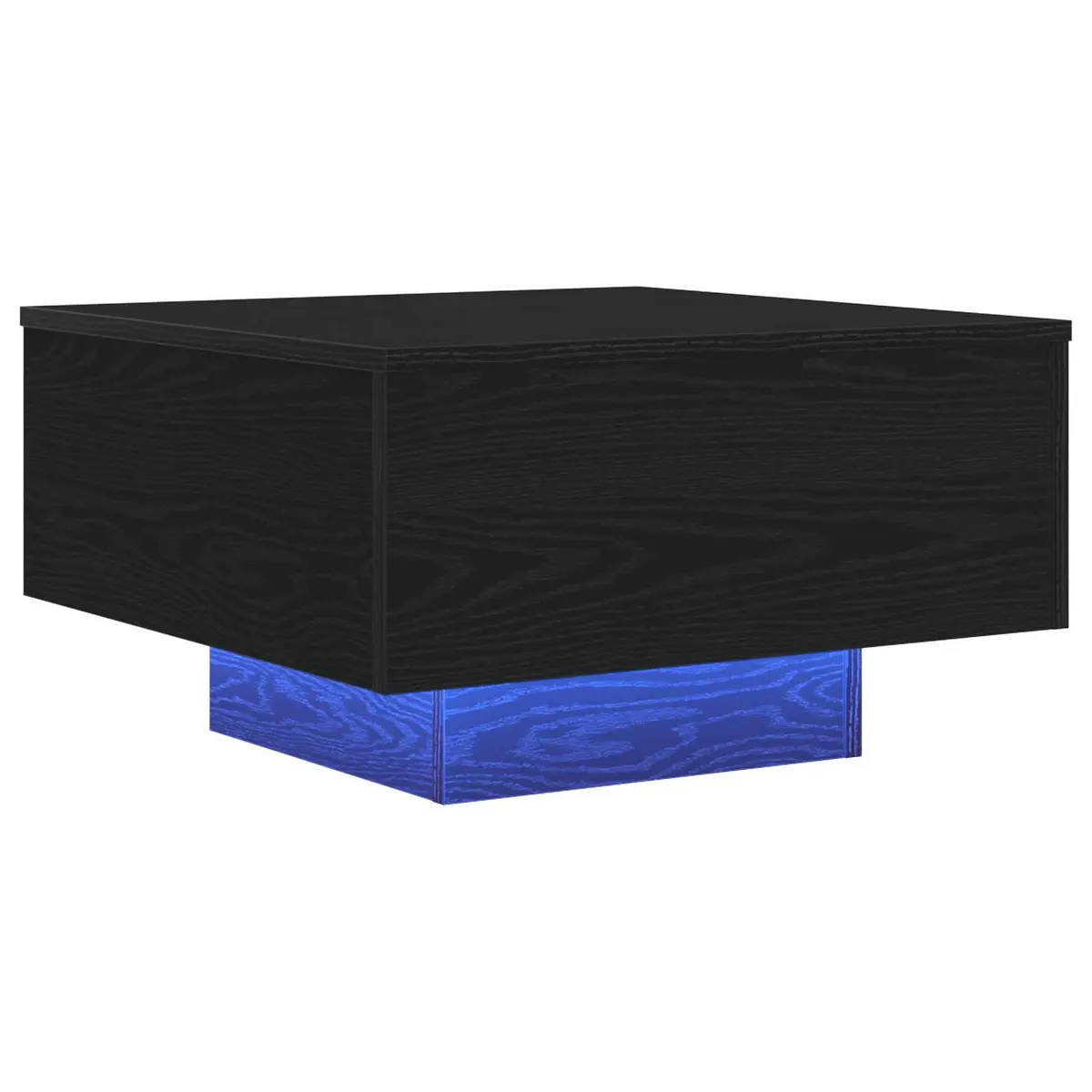 Black Oak Coffee Table with LED Lights 55x55x31cm