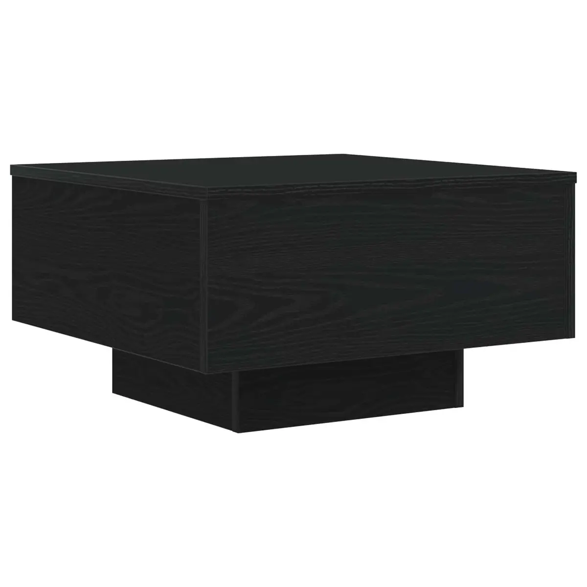 Black Oak Coffee Table with LED Lights 55x55x31cm