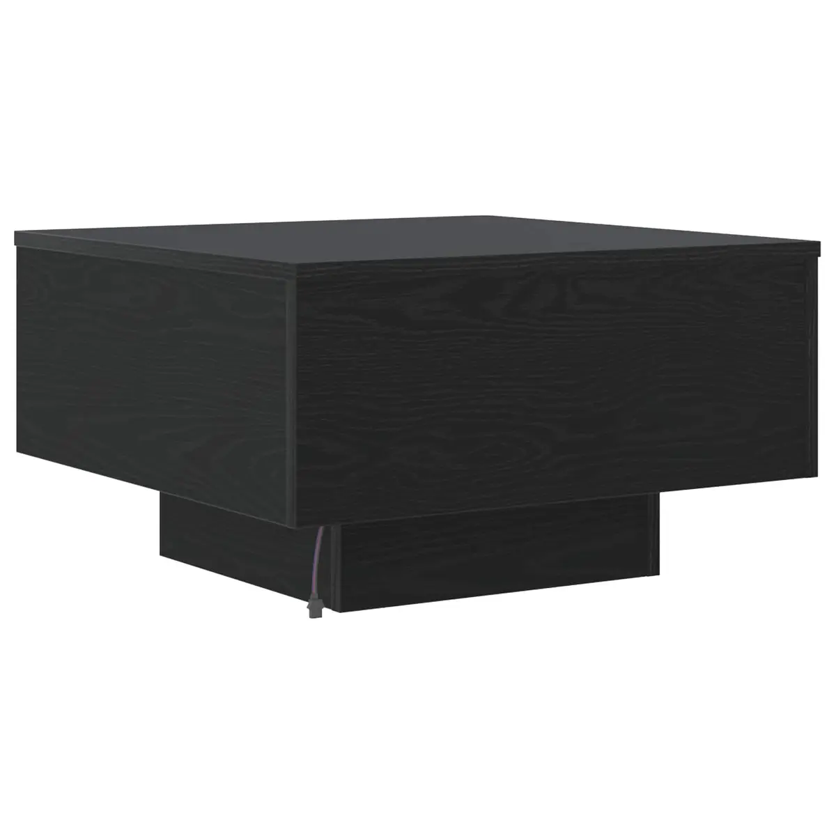 Black Oak Coffee Table with LED Lights 55x55x31cm