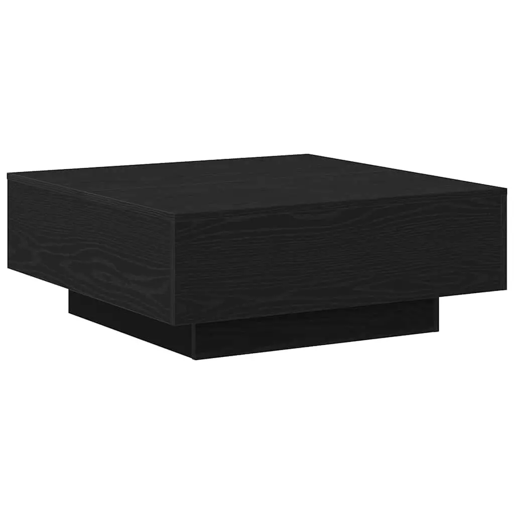 Coffee Table Black Oak 80x80x31cm Modern Living Room Accent Furniture