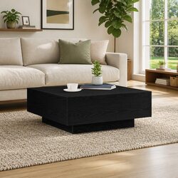 LED Coffee Table in Black Oak with Modern Design