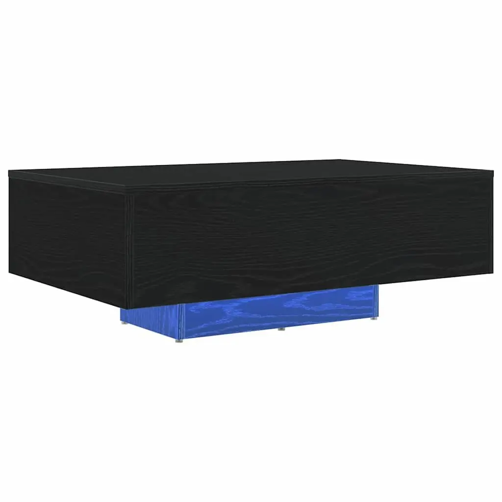 Coffee Table with LED Lights in Black Oak