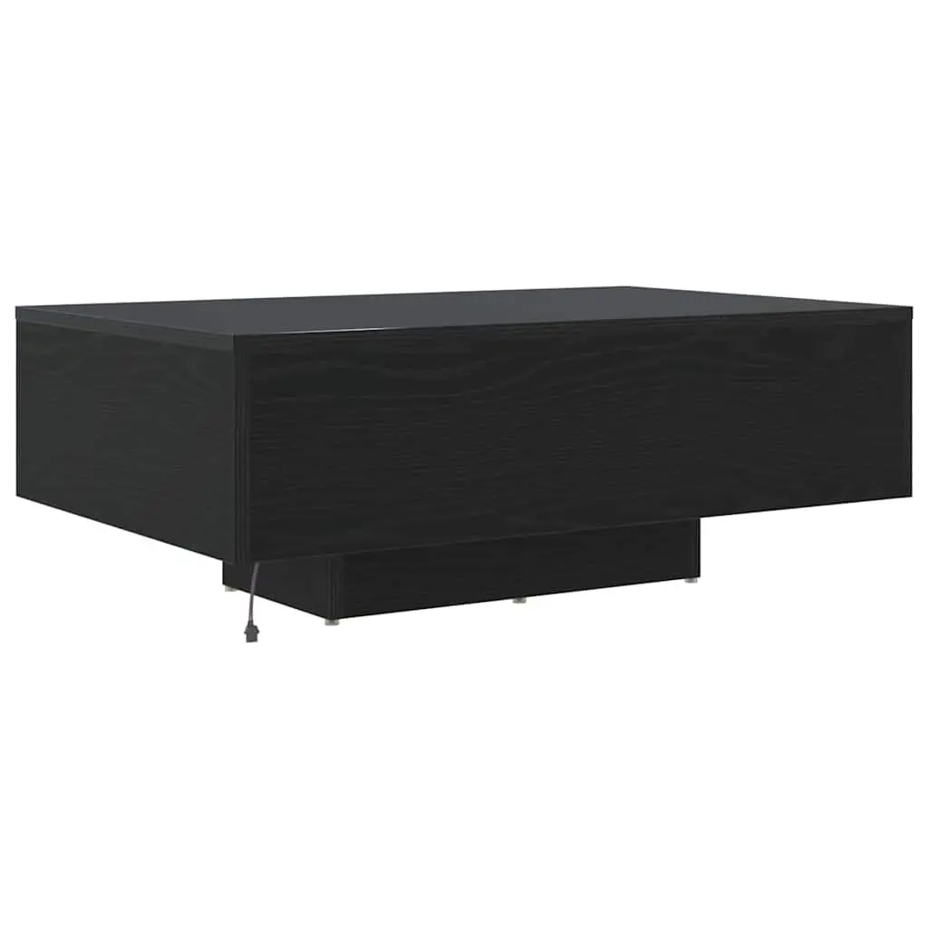 Coffee Table with LED Lights in Black Oak