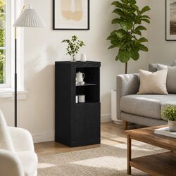Modern Black LED Sideboard for Dining and Living Spaces