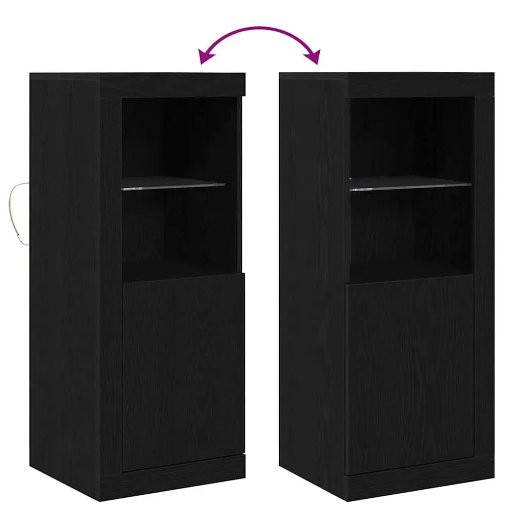 Black LED Sideboard for Dining and Living Spaces