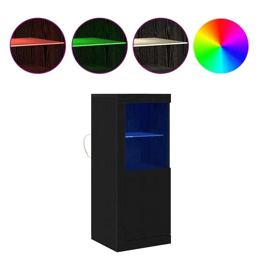 Black LED Sideboard for Dining and Living Spaces