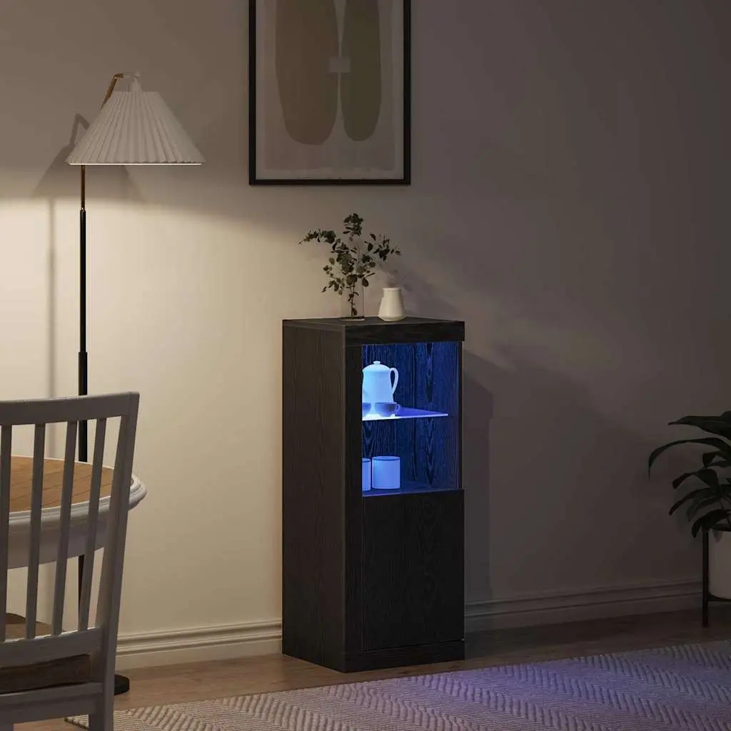 Black LED Sideboard for Dining and Living Spaces