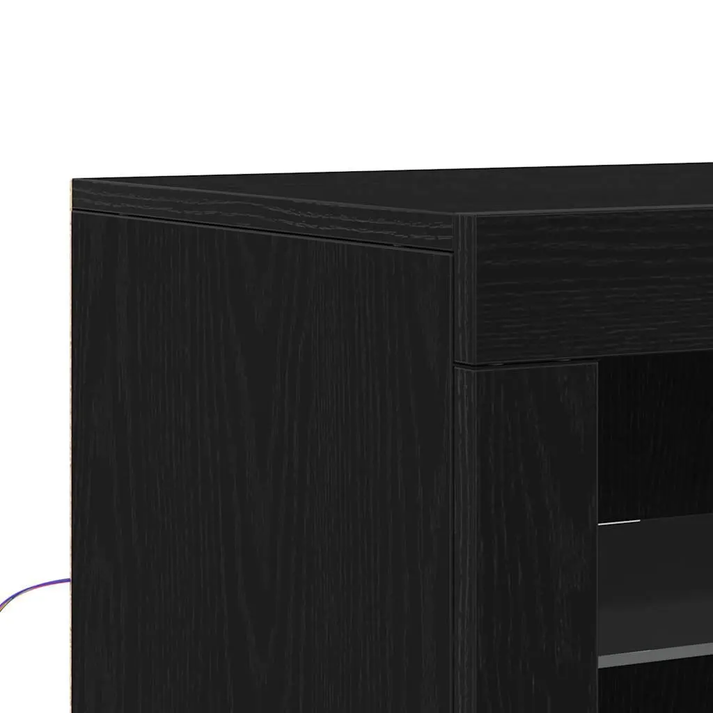Black LED Sideboard for Dining and Living Spaces