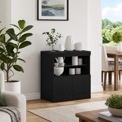 Modern Black LED Sideboard with RGB Lighting 60.5 x 37 x 67 cm