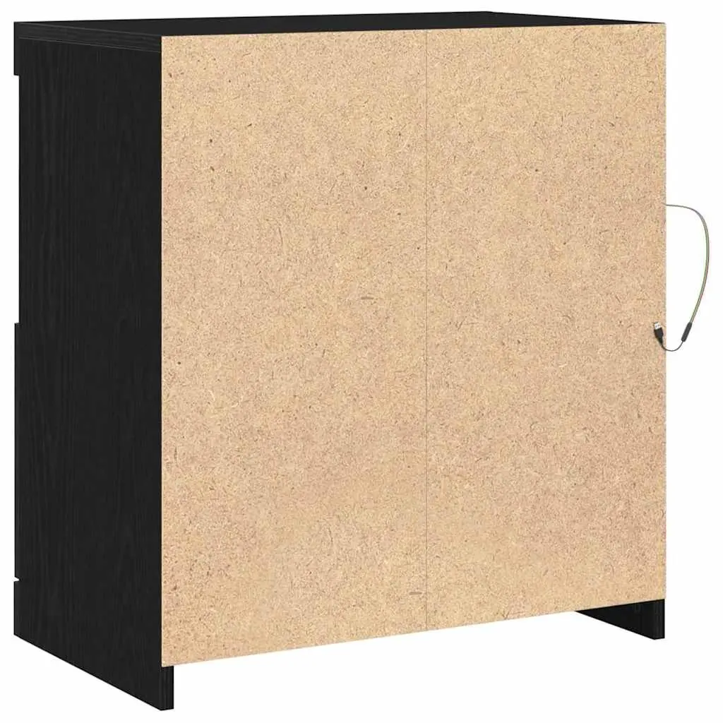 LED Sideboard Black Modern 60.5 x 37 x 67 cm Engineered Wood with RGB Lighting