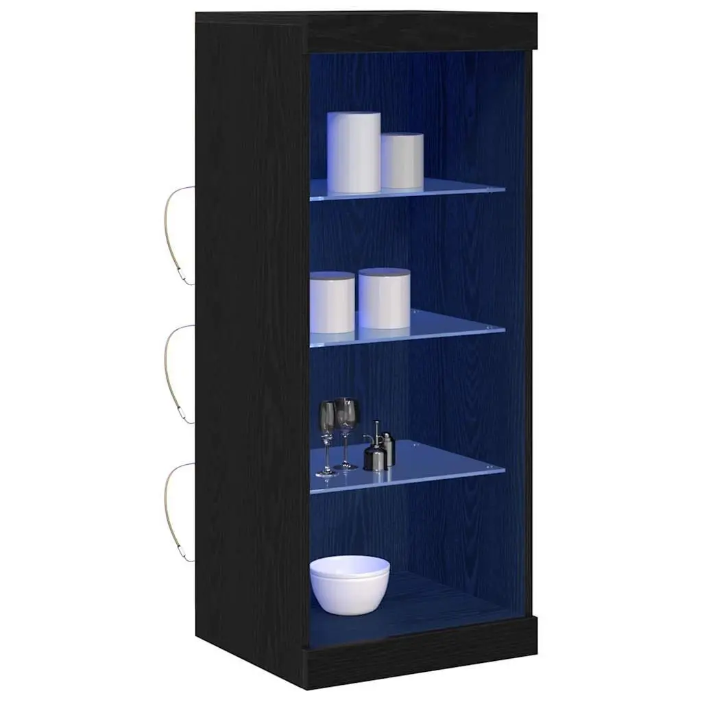 Black Oak Sideboard with Adjustable RGB LED Lighting