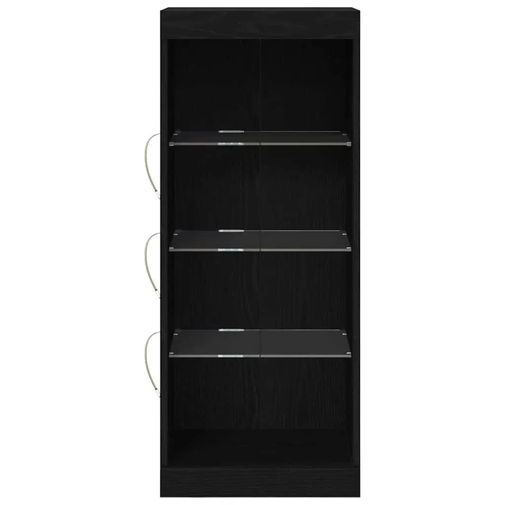 Black Oak Sideboard with Adjustable RGB LED Lighting
