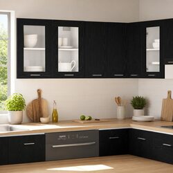 Black Oak Engineered Wood Wall-Mounted Kitchen Cabinet