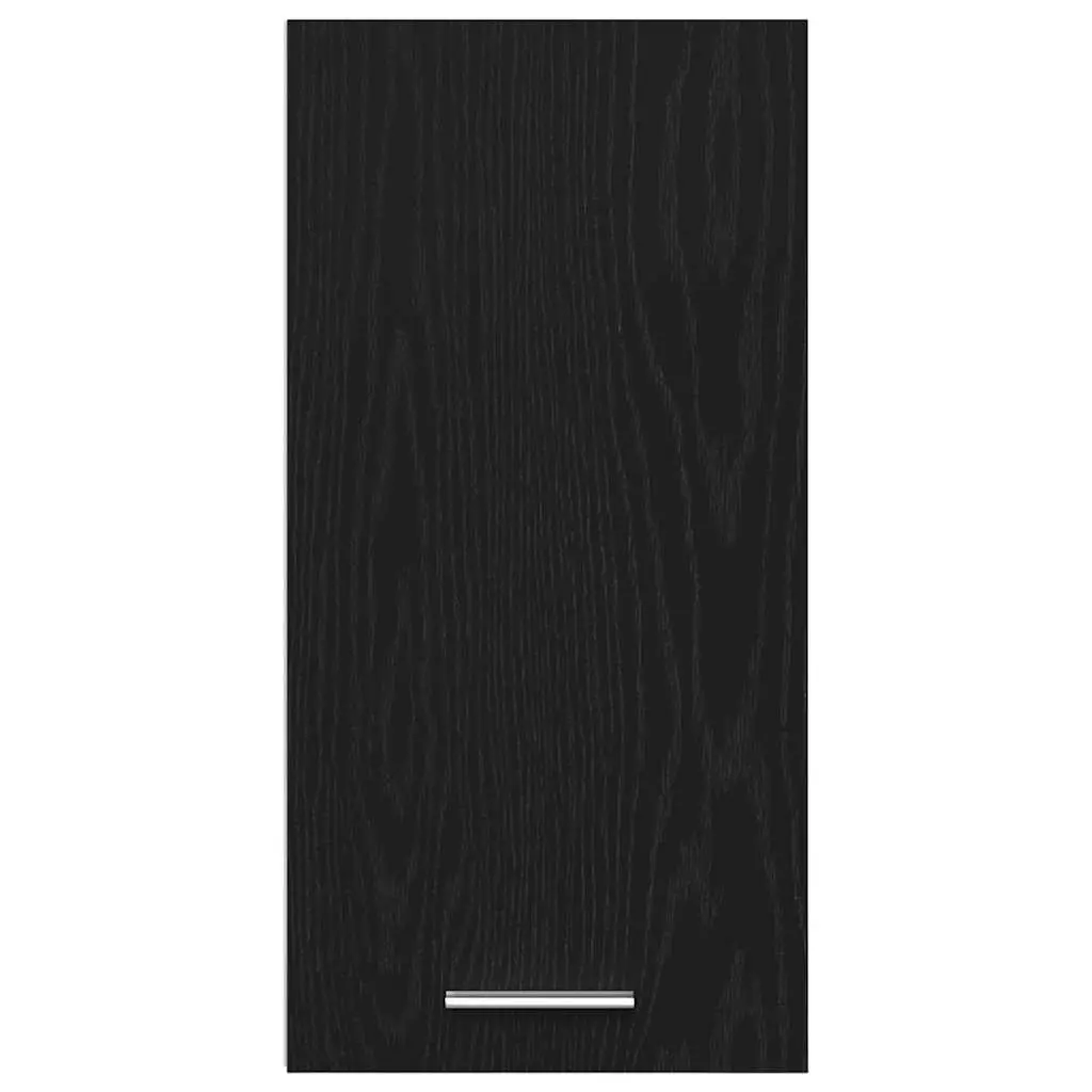 Hanging Kitchen Cabinet Wall-Mounted Storage Black Oak Engineered Wood 30W x 31D x 60H cm
