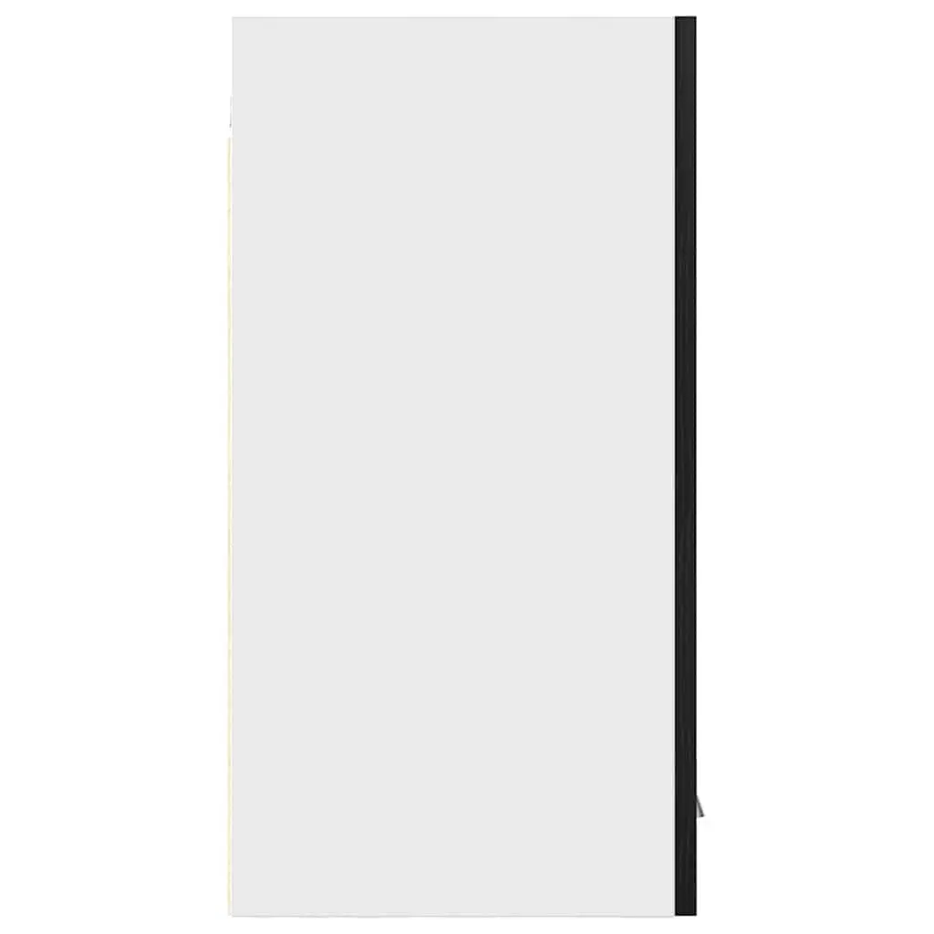 Hanging Kitchen Cabinet Wall-Mounted Storage Black Oak Engineered Wood 30W x 31D x 60H cm