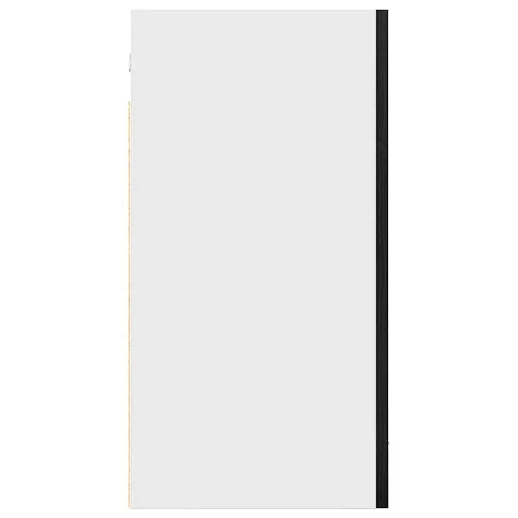Wall-Mounted Hanging Cabinet Storage Engineered Wood Black Oak 40x31x60cm