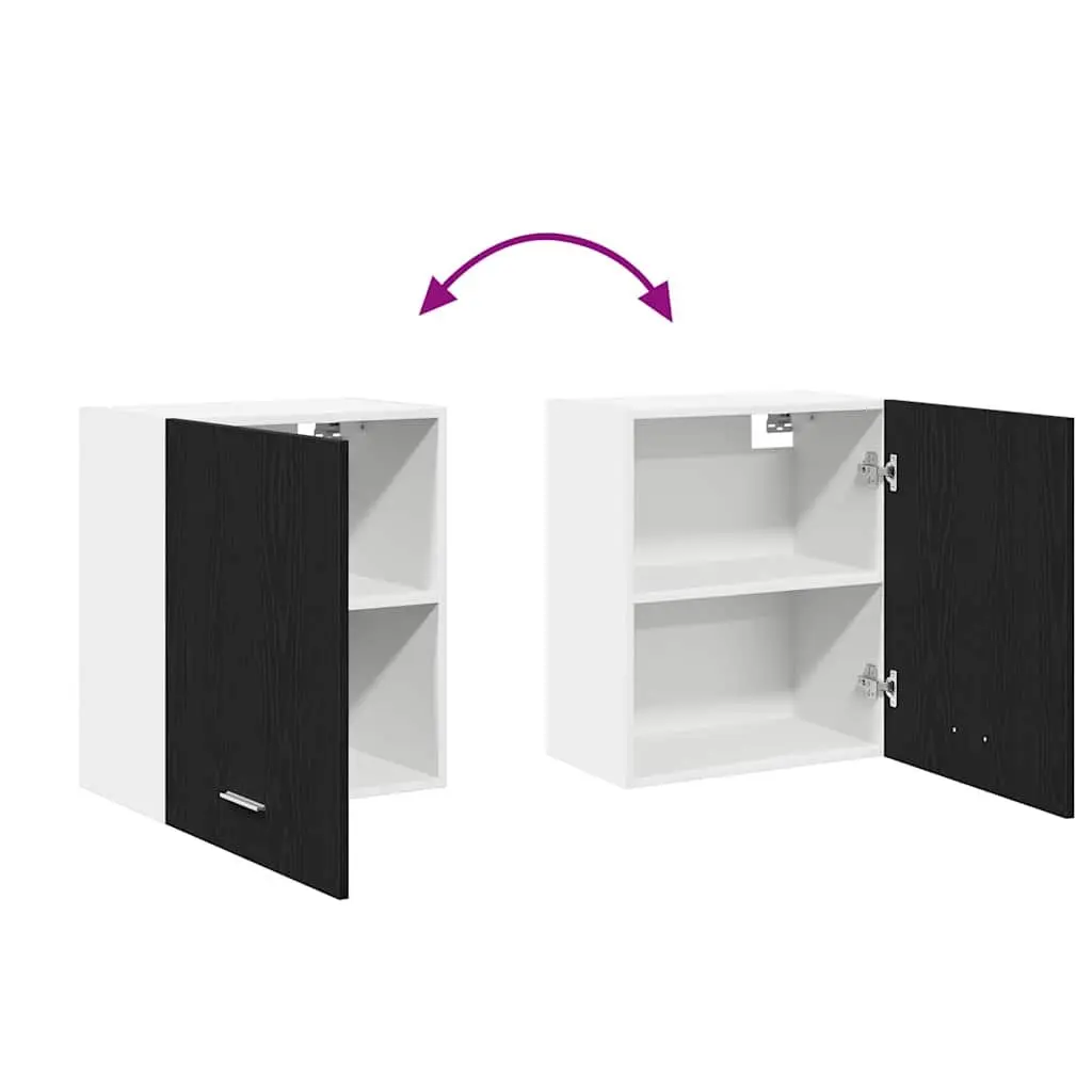 Black Oak Hanging Cabinet for Kitchen Storage