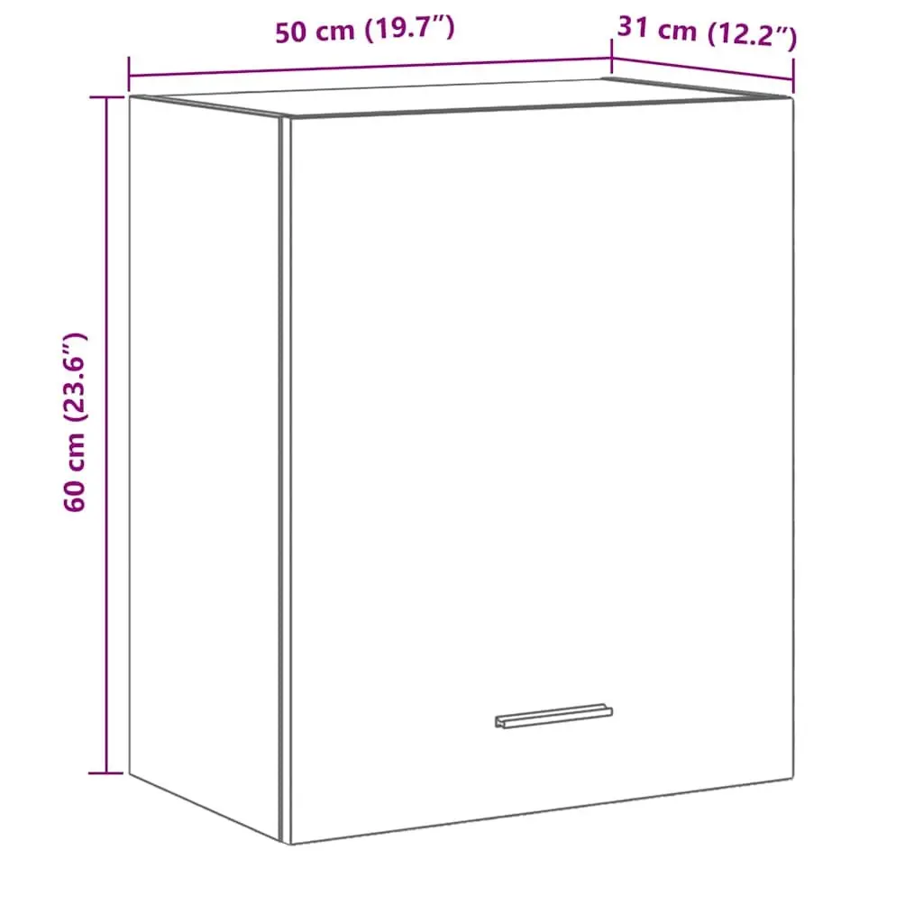 Black Oak Hanging Cabinet for Kitchen Storage