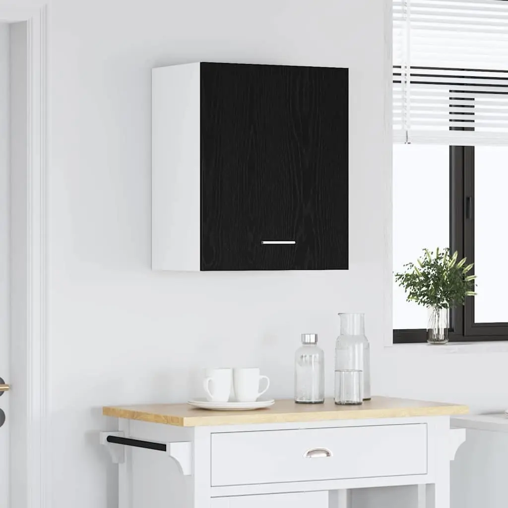 Black Oak Hanging Cabinet for Kitchen Storage