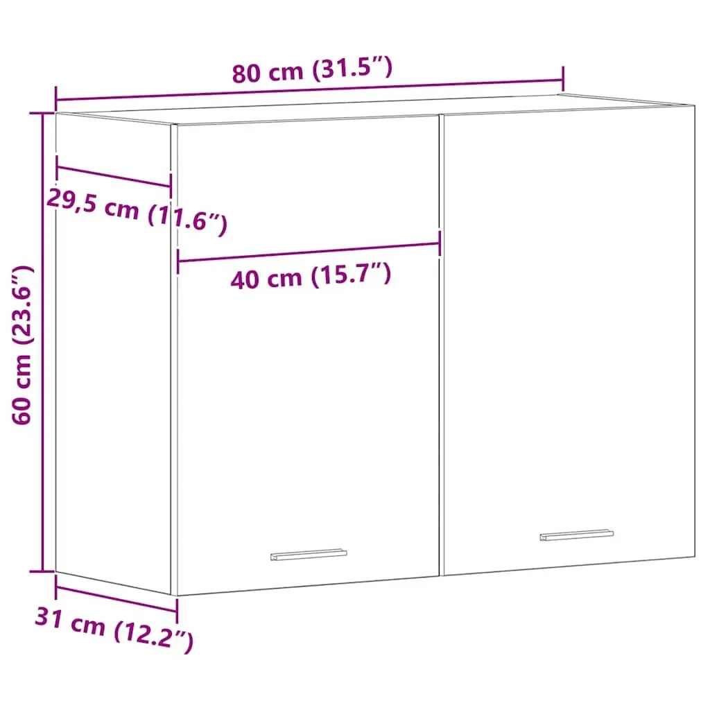 Black Oak Hanging Kitchen Cabinet for Storage
