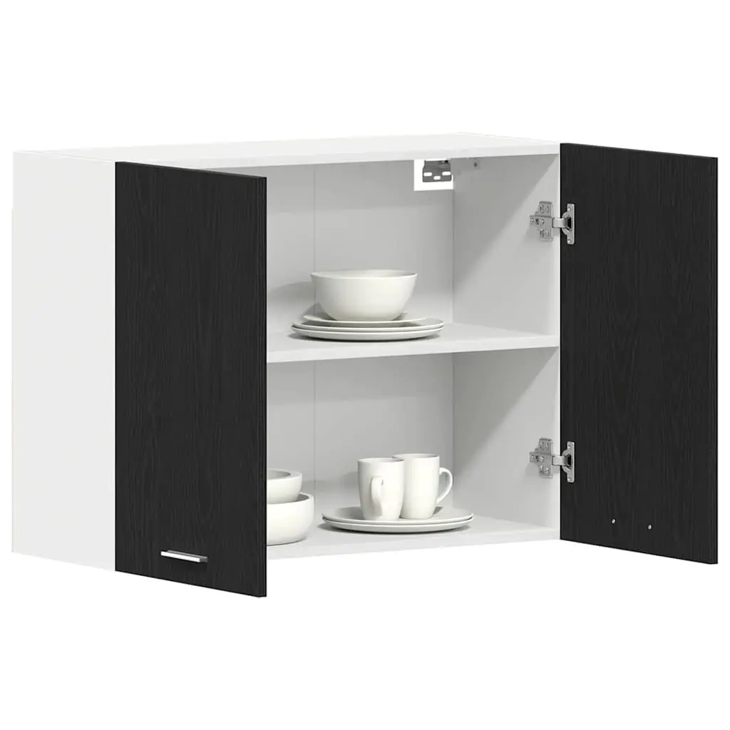 Black Oak Hanging Kitchen Cabinet for Storage