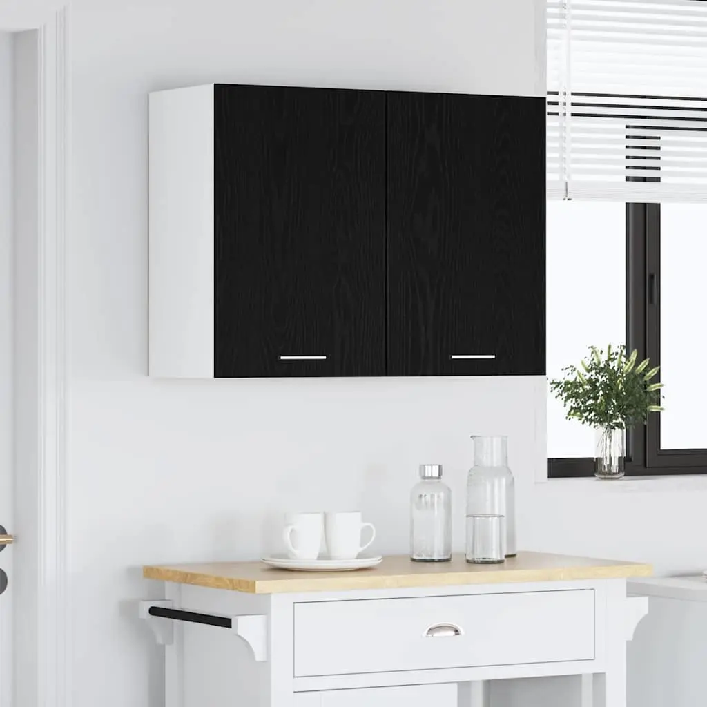 Black Oak Hanging Kitchen Cabinet for Storage