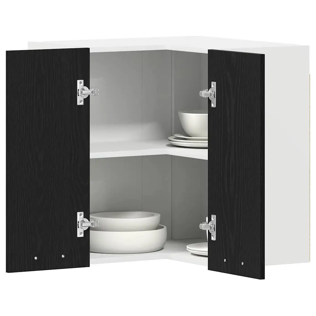 Hanging Kitchen Cabinet Black Modern 57 x 57 x 60 cm Engineered Wood