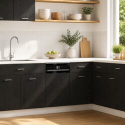 Black Oak Dishwasher Panel 45x1.5x67cm for Your Kitchen