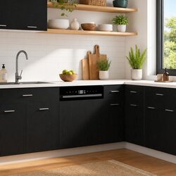 Black Oak Dishwasher Front Panel 60cm Kitchen Cabinet