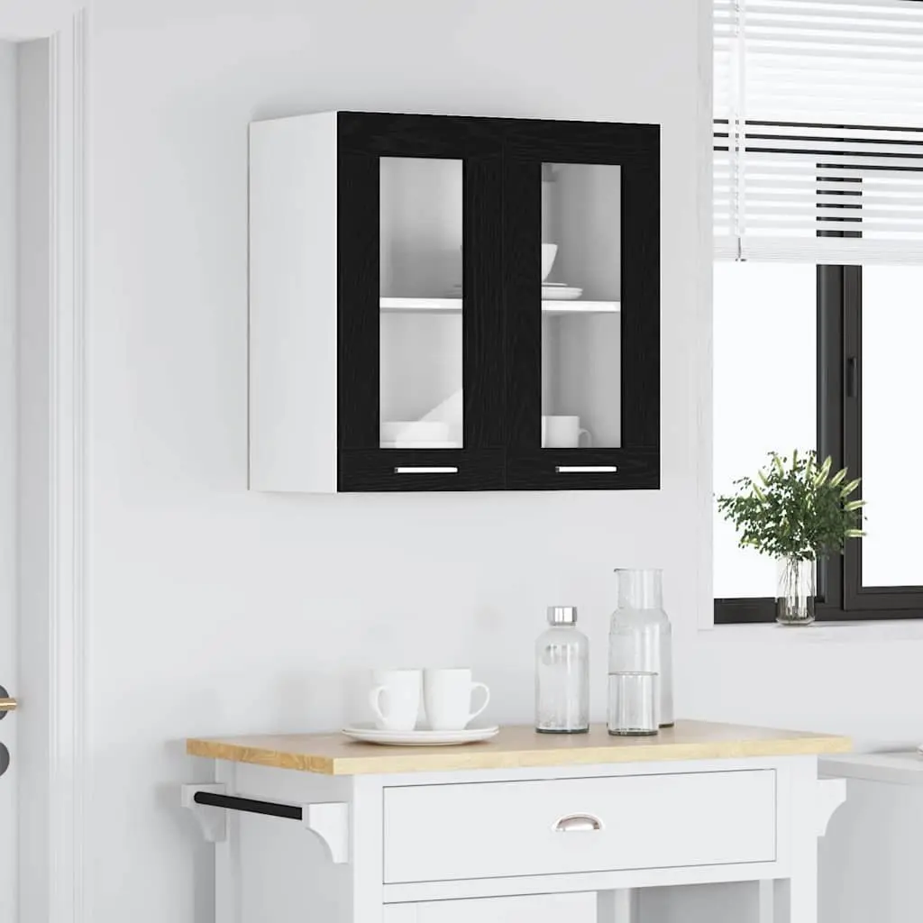 Black Oak Hanging Kitchen Cabinet 60x31x60cm