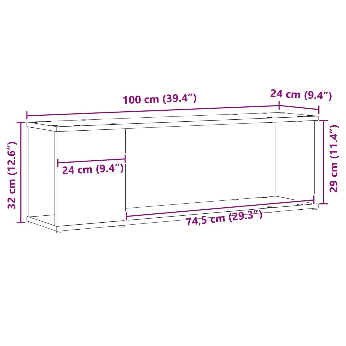 Wall-Mounted TV Cabinet Set Black Contemporary 100cm Engineered Wood Storage Shelves