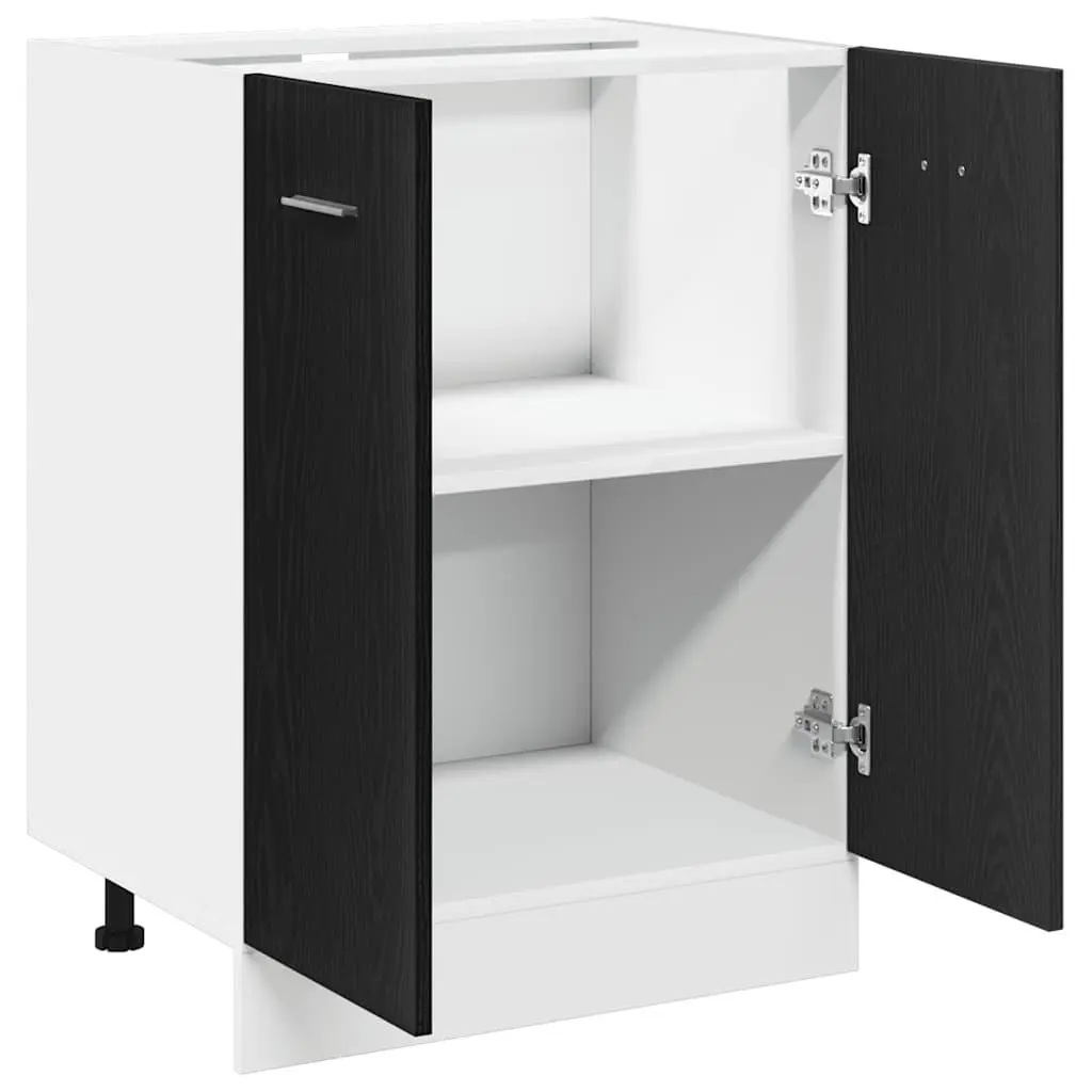 Black Oak Engineered Wood Bottom Kitchen Cabinet 60x46x81.5cm