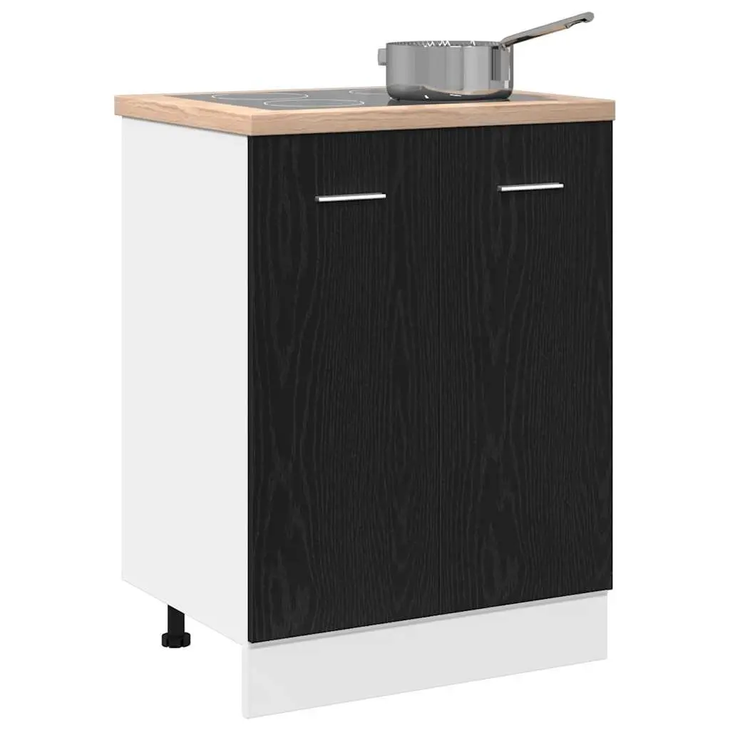Black Oak Engineered Wood Bottom Kitchen Cabinet 60x46x81.5cm