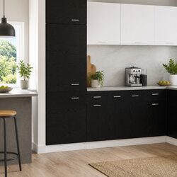 Black Oak Kitchen Cabinet Hanging Storage 30 x 46 x 81.5 cm