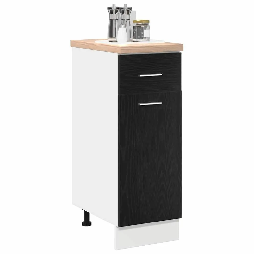 Kitchen Cabinet Hanging Storage Black Oak 30 x 46 x 81.5 cm Modern Design