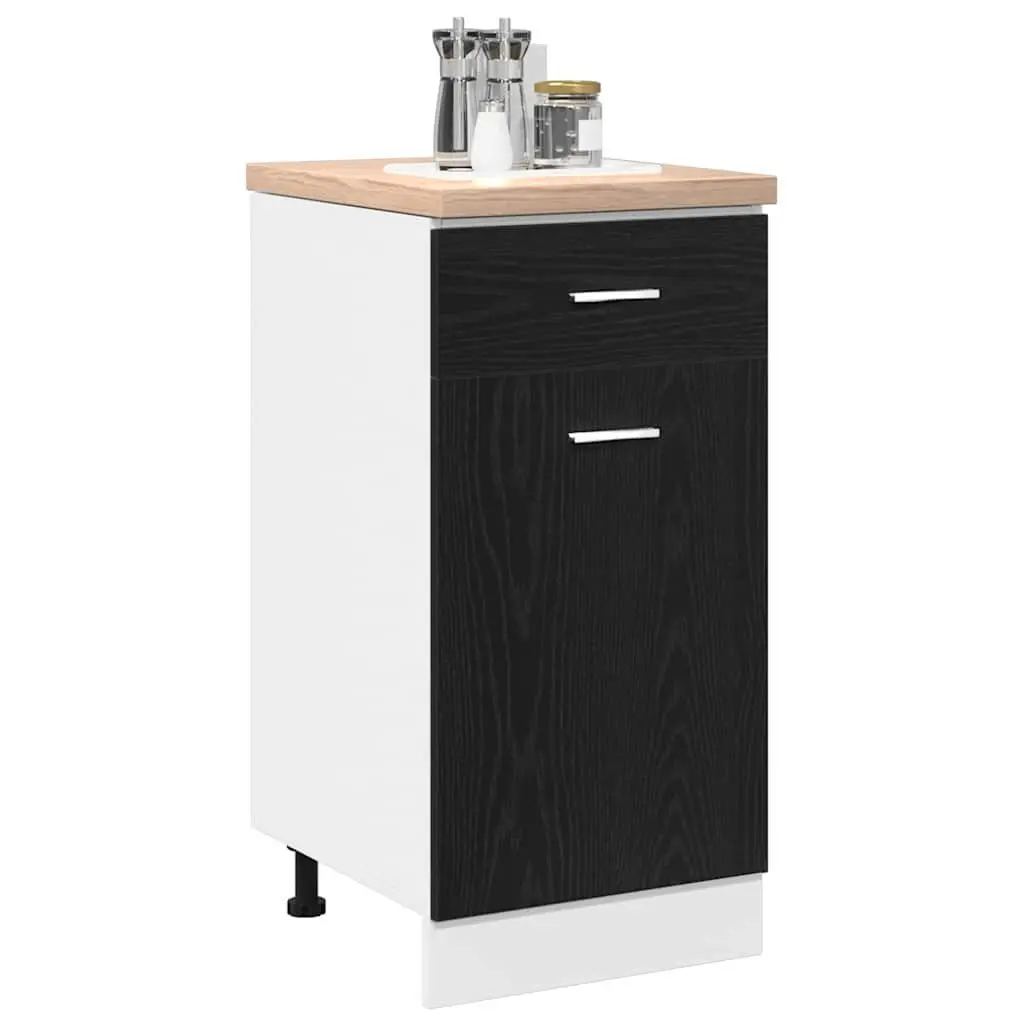 Hanging Kitchen Cabinet in Black Oak