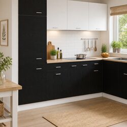 Modern Black Oak Hanging Kitchen Cabinet for Storage