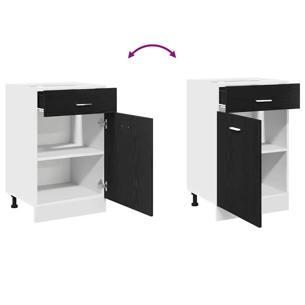 Black Oak Hanging Kitchen Cabinet for Storage