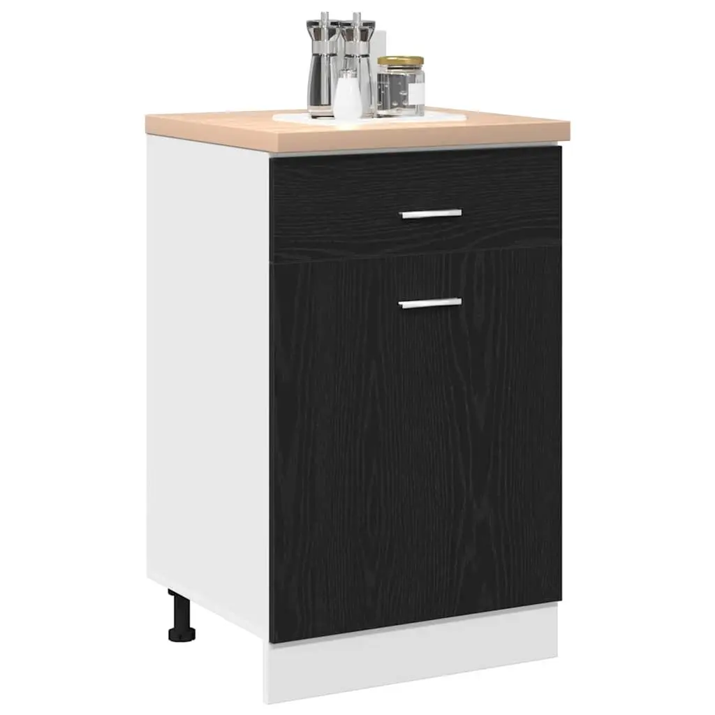 Black Oak Hanging Kitchen Cabinet for Storage