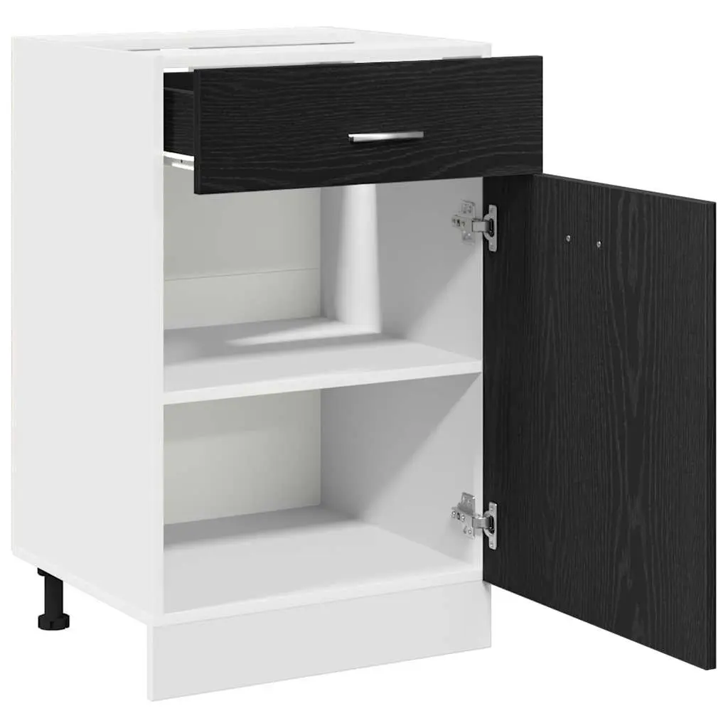 Black Oak Hanging Kitchen Cabinet for Storage
