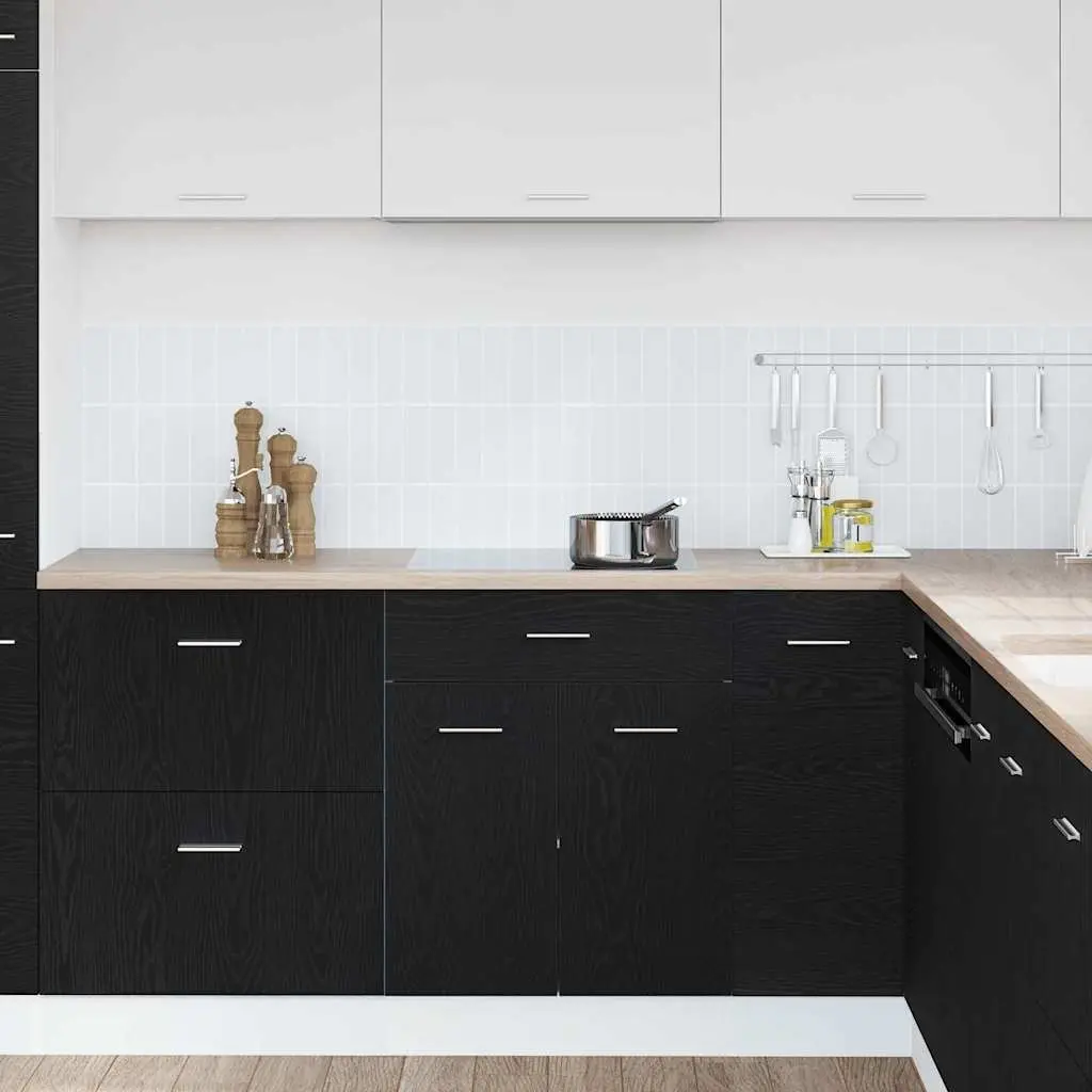 Hanging Kitchen Cabinet Black Oak Modern 60x46x81.5cm Engineered Wood