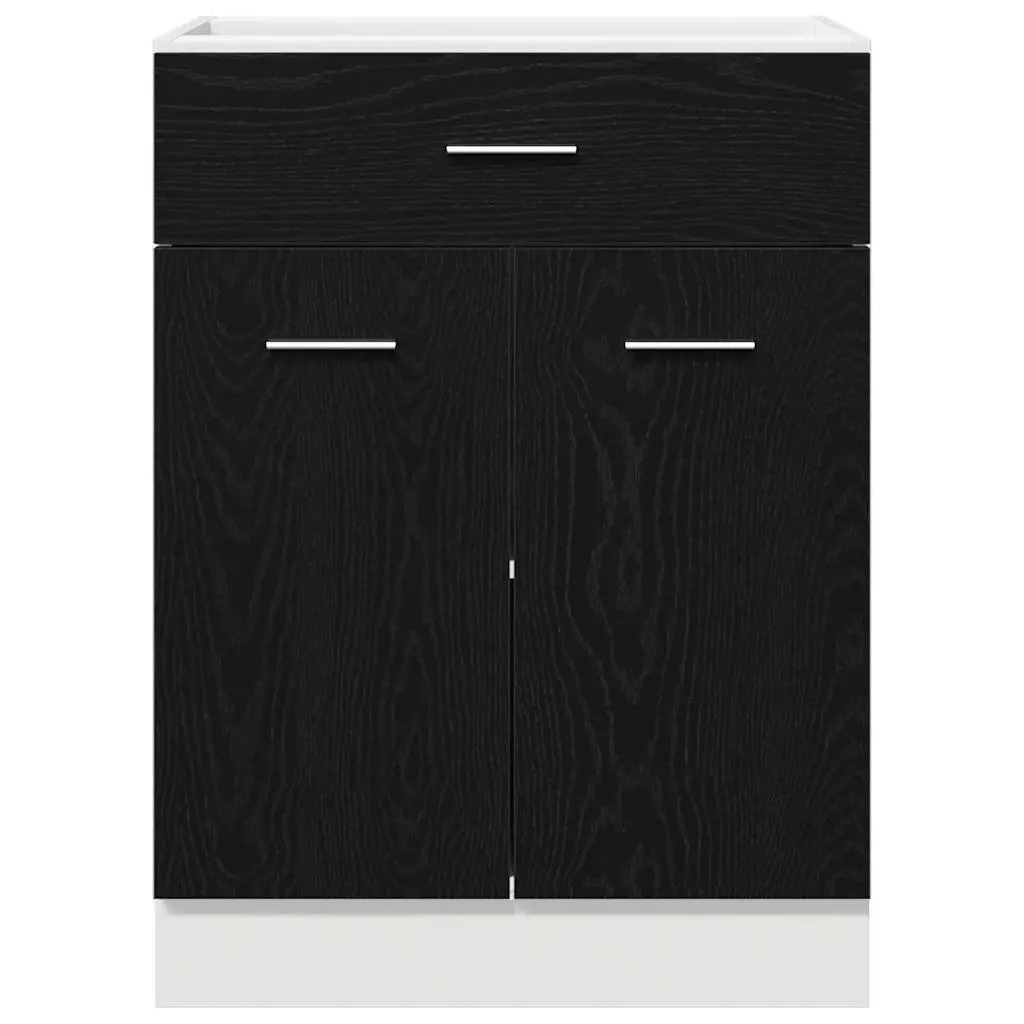 Hanging Kitchen Cabinet Black Oak Modern 60x46x81.5cm Engineered Wood