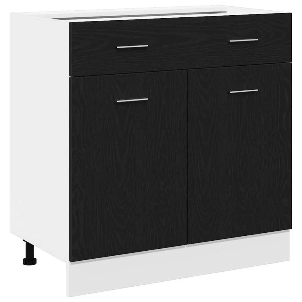 Black Oak Hanging Cabinet for Kitchen Storage